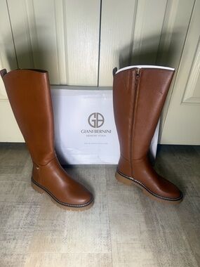 Giani Bernini Brown Pebbled Tall Riding Boots